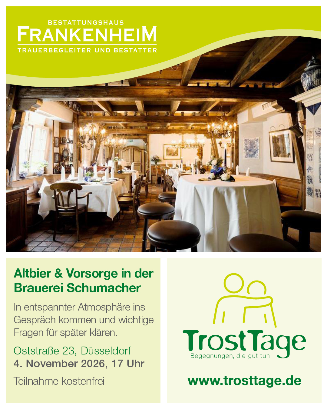 TrostTage - Altbier & Vorsorge in der Brauerei Schumacher